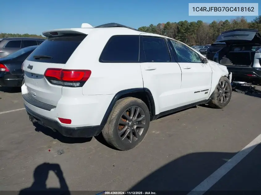1C4RJFBG7GC418162 2016 Jeep Grand Cherokee Limited 75Th Anniversary