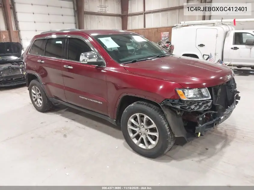 1C4RJEBGXGC412401 2016 Jeep Grand Cherokee Limited