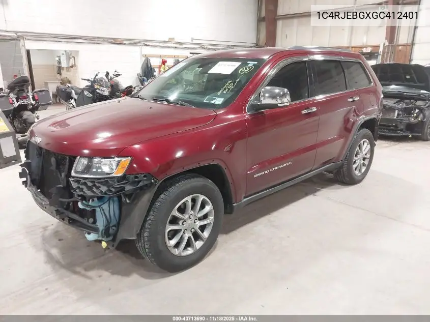 1C4RJEBGXGC412401 2016 Jeep Grand Cherokee Limited