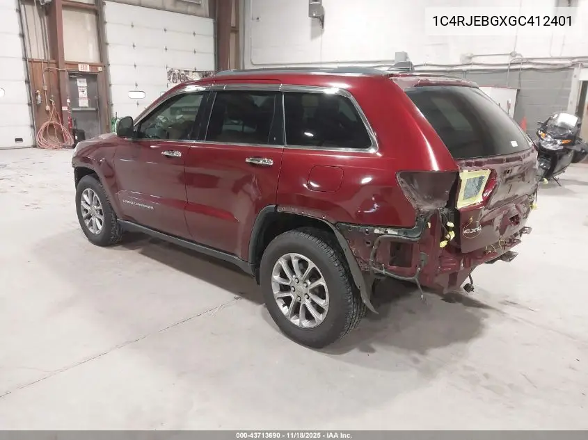 1C4RJEBGXGC412401 2016 Jeep Grand Cherokee Limited