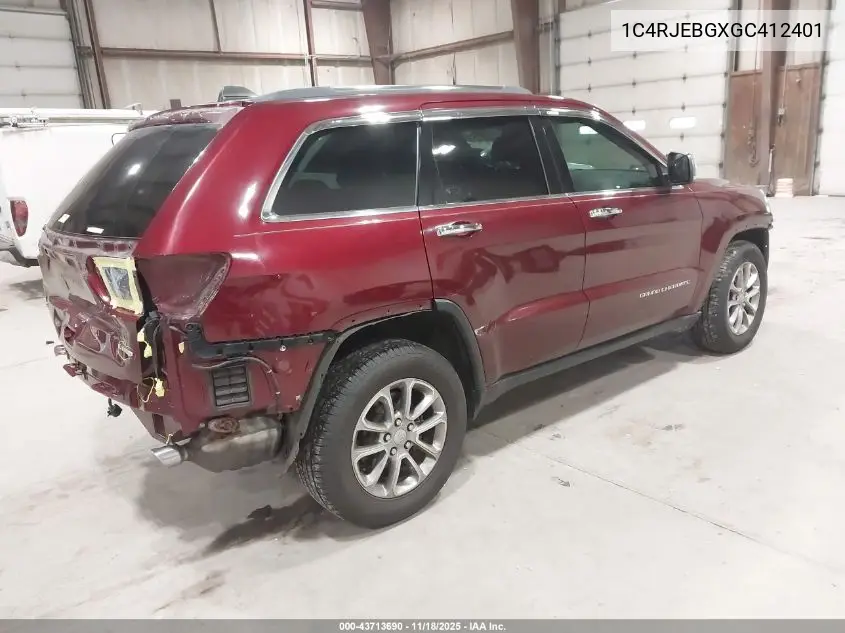 1C4RJEBGXGC412401 2016 Jeep Grand Cherokee Limited