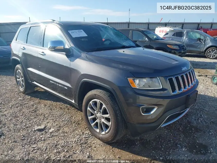 1C4RJFBG2GC382025 2016 Jeep Grand Cherokee Limited