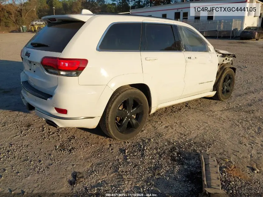 1C4RJFCTXGC444105 2016 Jeep Grand Cherokee High Altitude