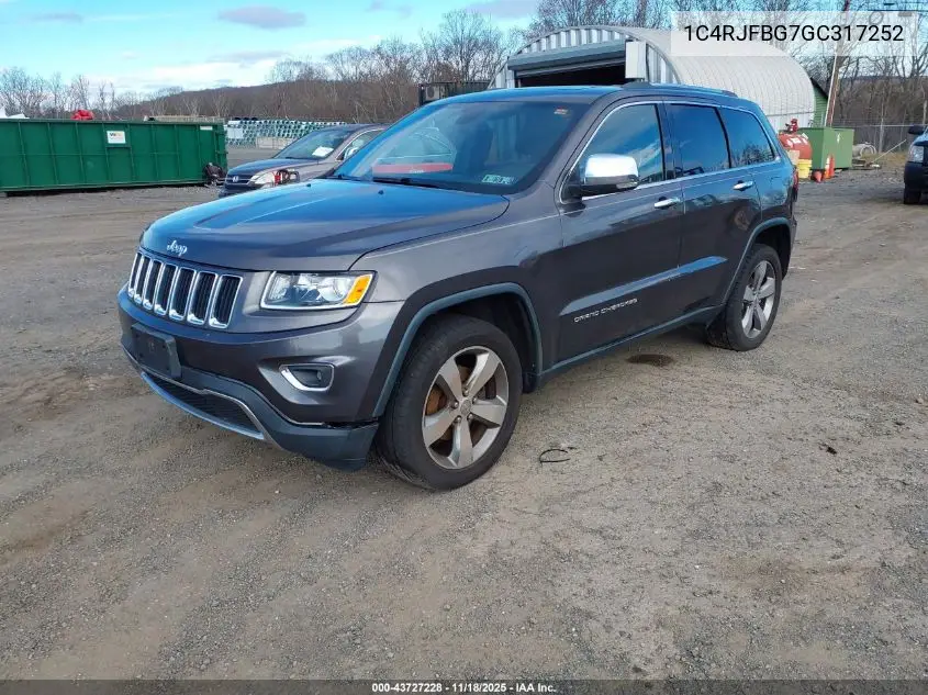1C4RJFBG7GC317252 2016 Jeep Grand Cherokee Limited