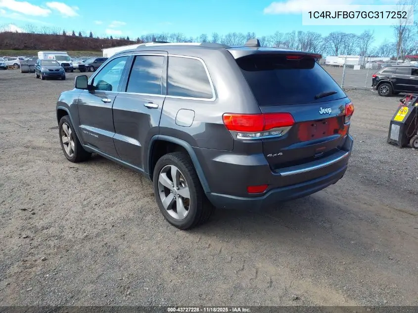 1C4RJFBG7GC317252 2016 Jeep Grand Cherokee Limited