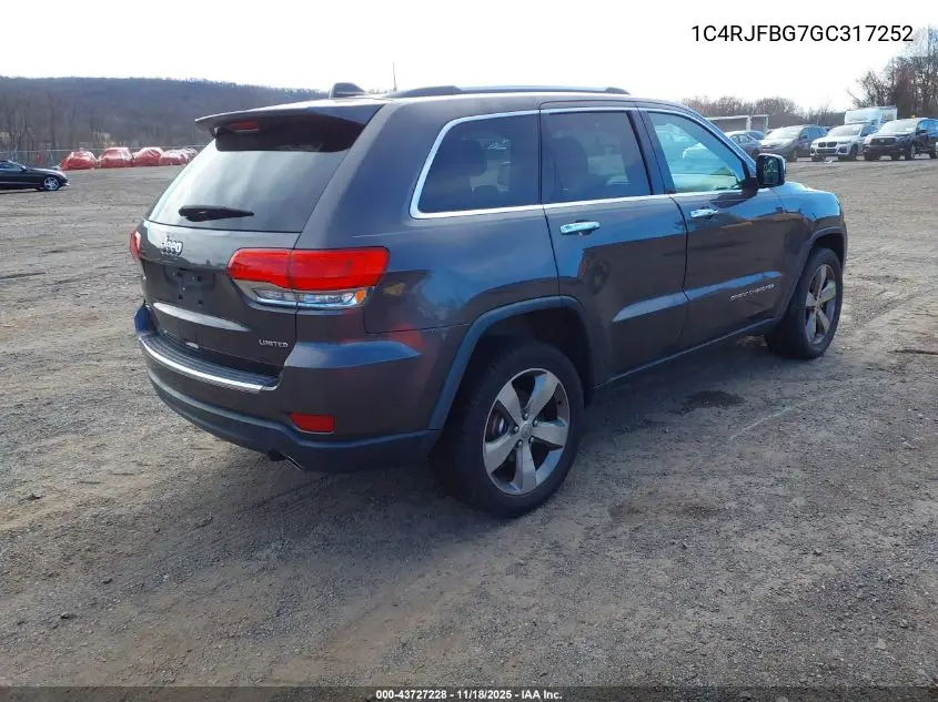 1C4RJFBG7GC317252 2016 Jeep Grand Cherokee Limited
