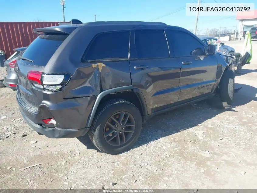 1C4RJFAG2GC413792 2016 Jeep Grand Cherokee 75Th Anniversary