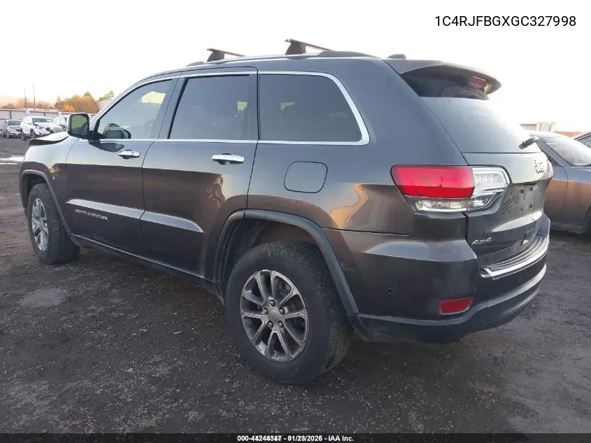 1C4RJFBGXGC327998 2016 Jeep Grand Cherokee Limited