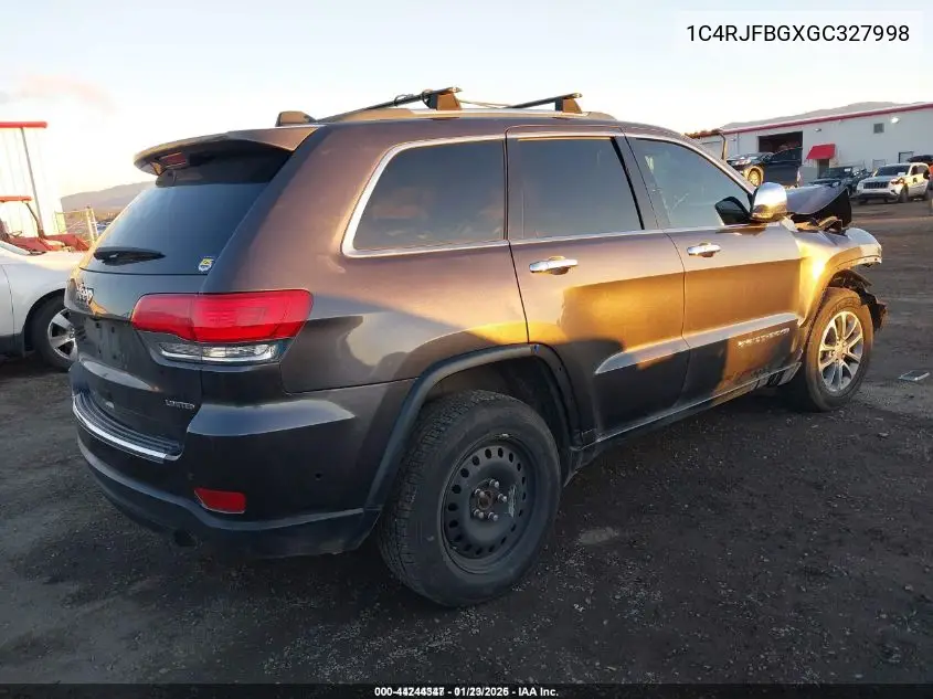 1C4RJFBGXGC327998 2016 Jeep Grand Cherokee Limited