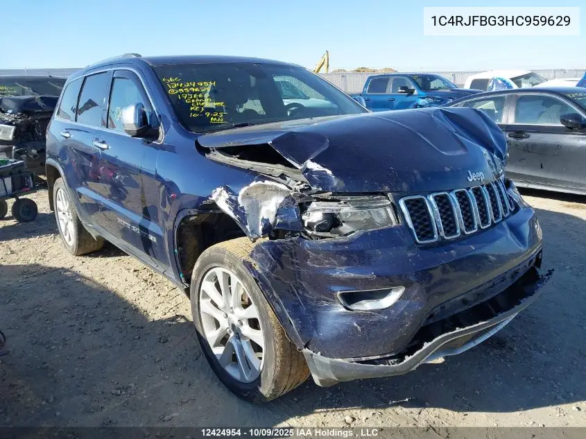 1C4RJFBG3HC959629 2017 Jeep Grand Cherokee Limited