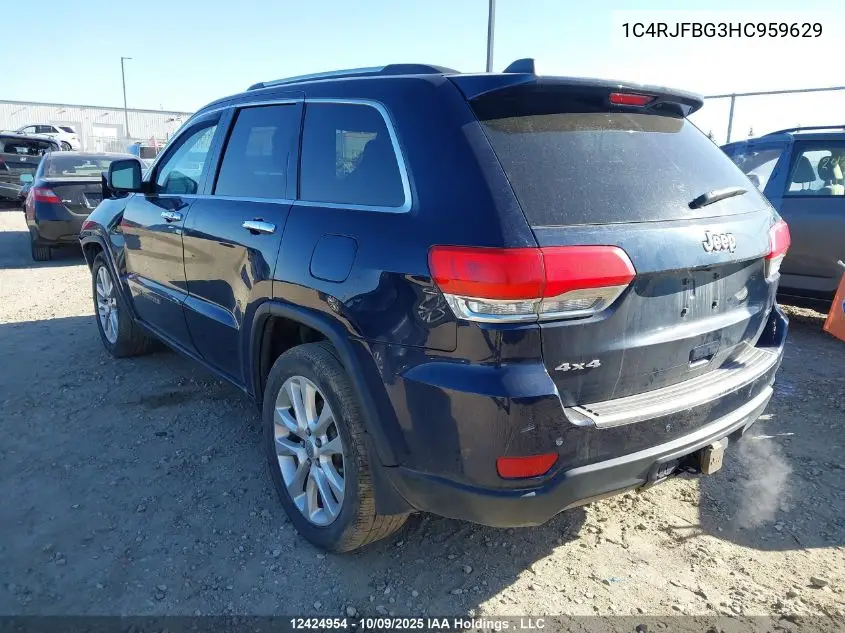 1C4RJFBG3HC959629 2017 Jeep Grand Cherokee Limited