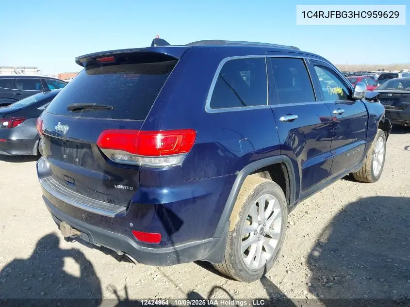 1C4RJFBG3HC959629 2017 Jeep Grand Cherokee Limited