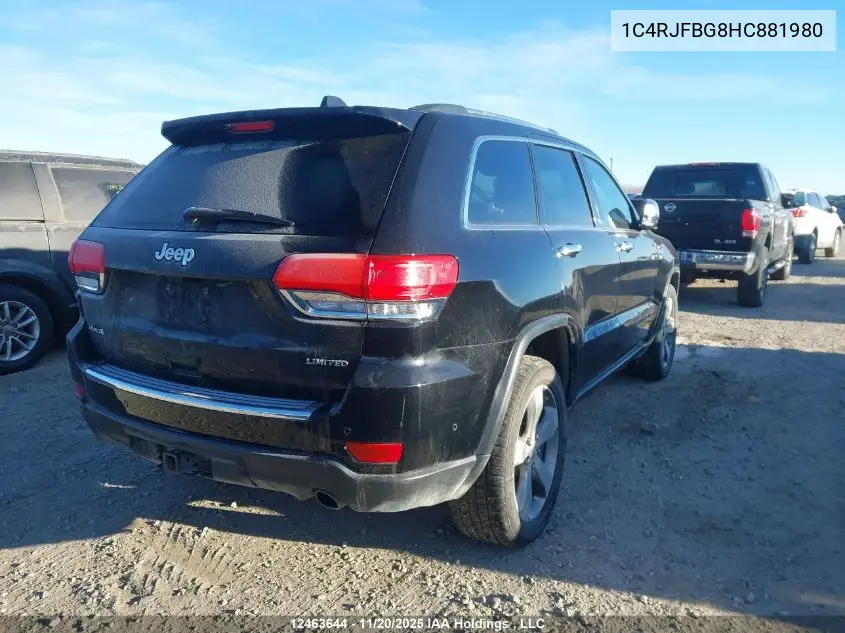 1C4RJFBG8HC881980 2017 Jeep Grand Cherokee Limited