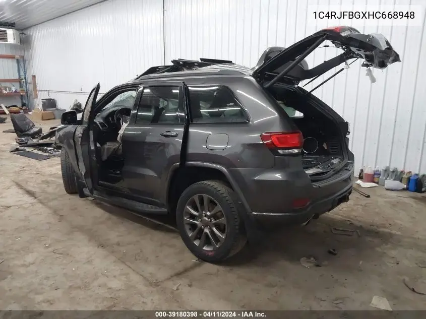1C4RJFBGXHC668948 2017 Jeep Grand Cherokee Limited 75Th Anniversary Edition 4X4