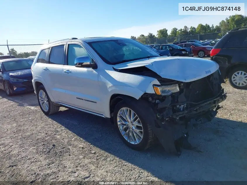 1C4RJFJG9HC874148 2017 Jeep Grand Cherokee Summit 4X4