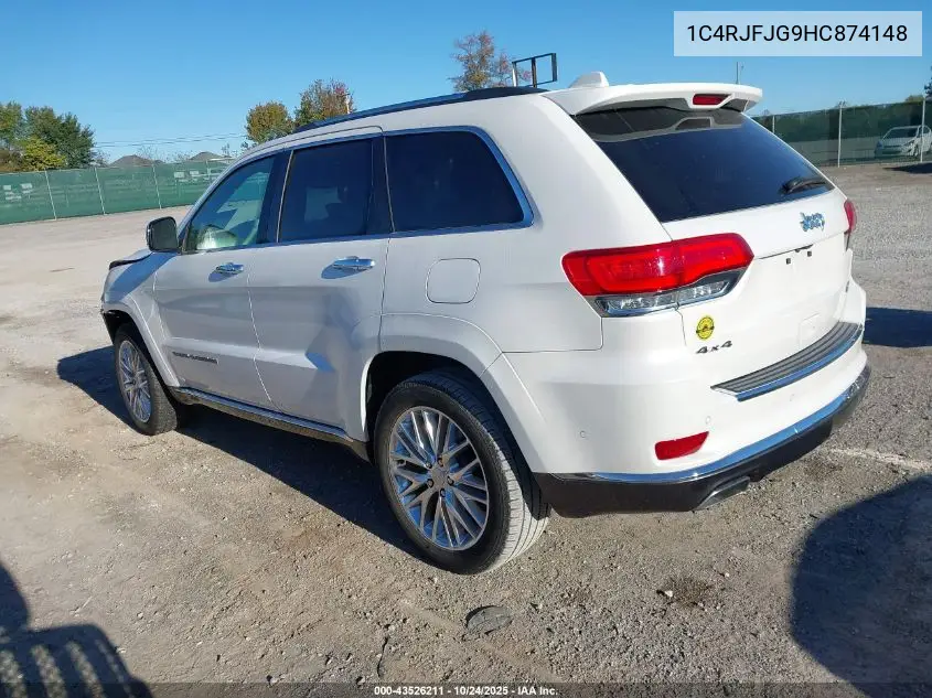 1C4RJFJG9HC874148 2017 Jeep Grand Cherokee Summit 4X4