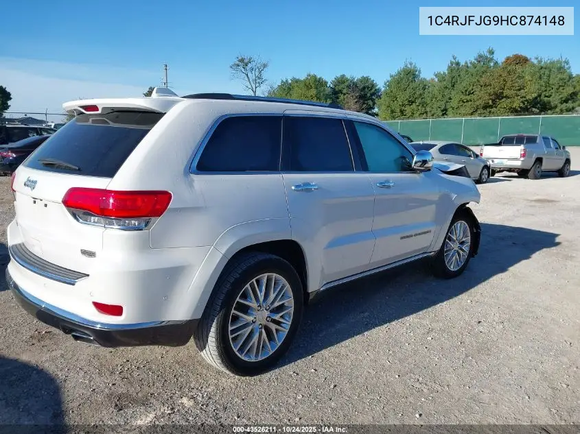 1C4RJFJG9HC874148 2017 Jeep Grand Cherokee Summit 4X4