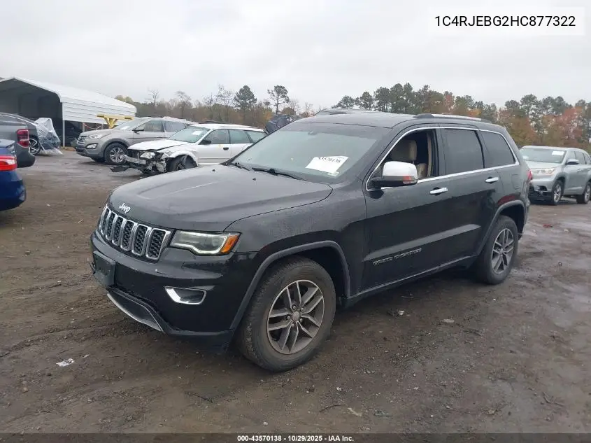 1C4RJEBG2HC877322 2017 Jeep Grand Cherokee Limited 4X2
