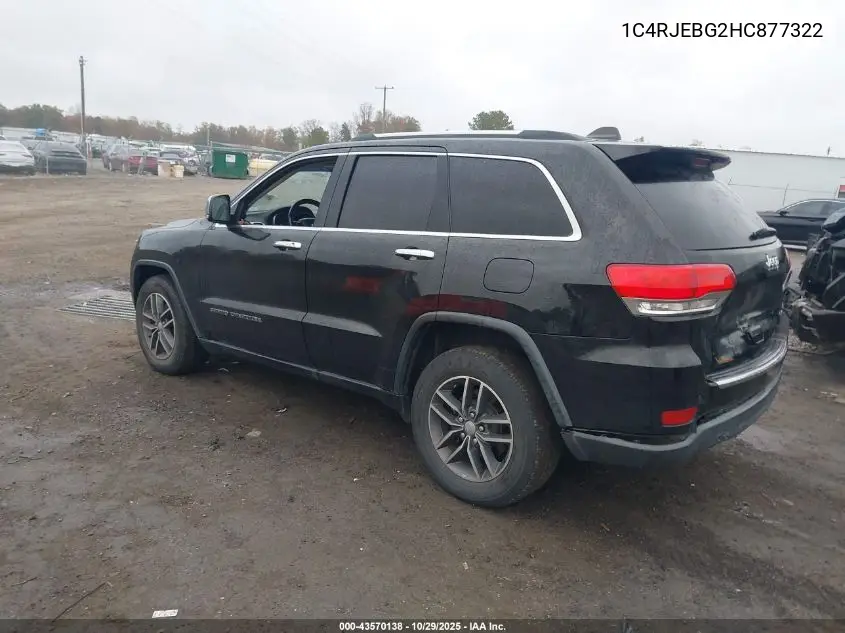 1C4RJEBG2HC877322 2017 Jeep Grand Cherokee Limited 4X2