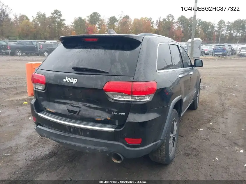 1C4RJEBG2HC877322 2017 Jeep Grand Cherokee Limited 4X2