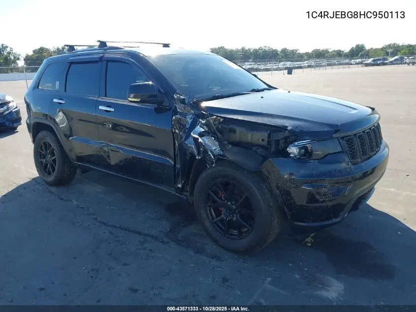 1C4RJEBG8HC950113 2017 Jeep Grand Cherokee Limited 4X2