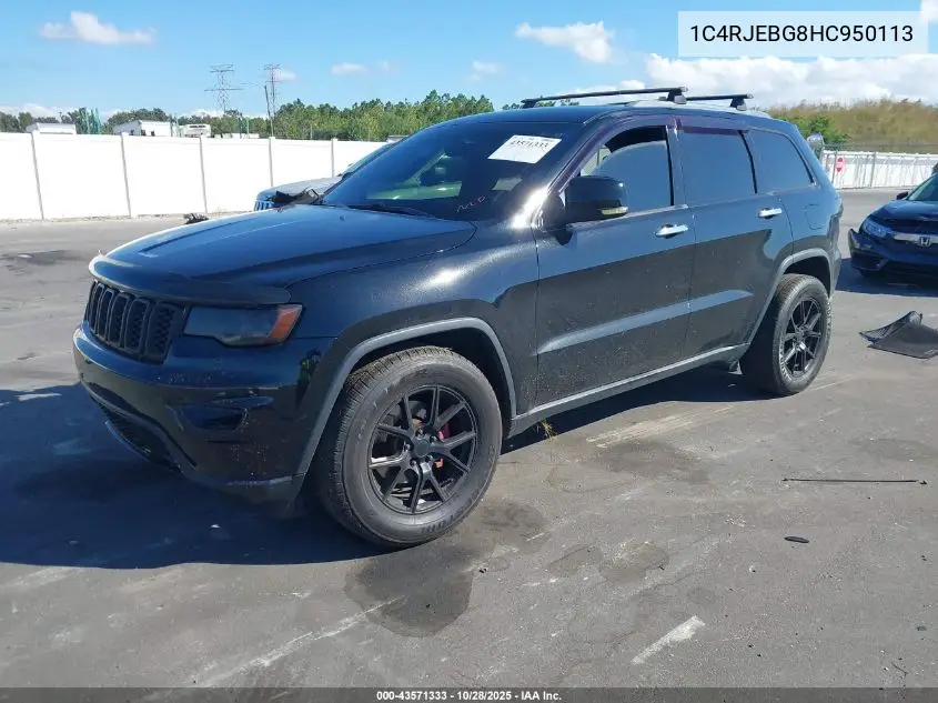 1C4RJEBG8HC950113 2017 Jeep Grand Cherokee Limited 4X2