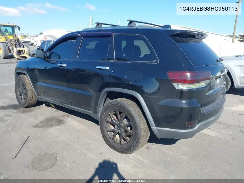 1C4RJEBG8HC950113 2017 Jeep Grand Cherokee Limited 4X2