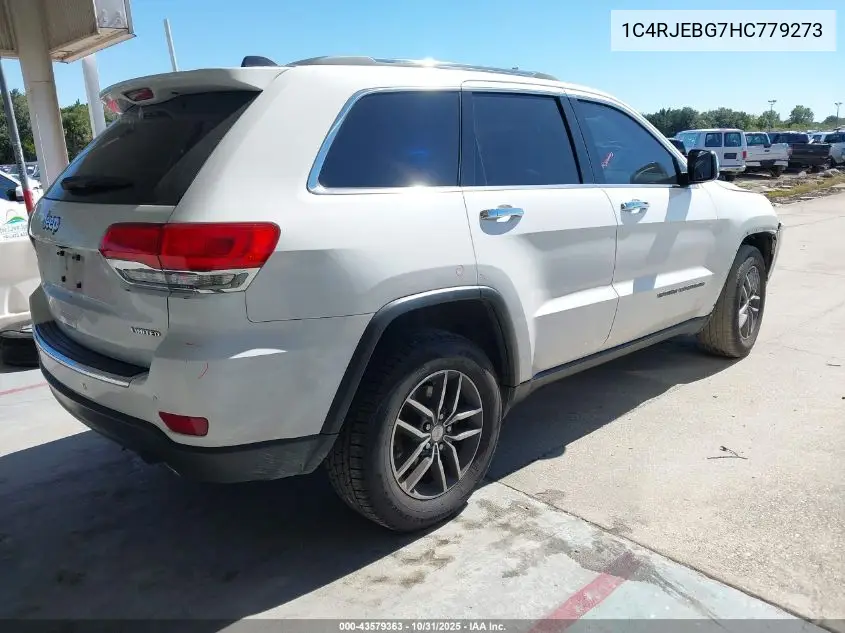 1C4RJEBG7HC779273 2017 Jeep Grand Cherokee Limited 4X2