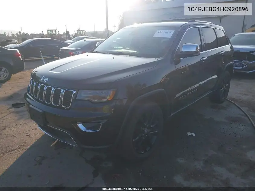 1C4RJEBG4HC920896 2017 Jeep Grand Cherokee Limited 4X2