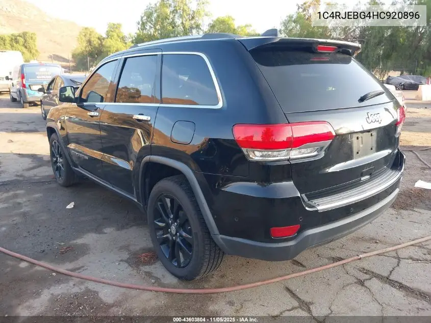 1C4RJEBG4HC920896 2017 Jeep Grand Cherokee Limited 4X2