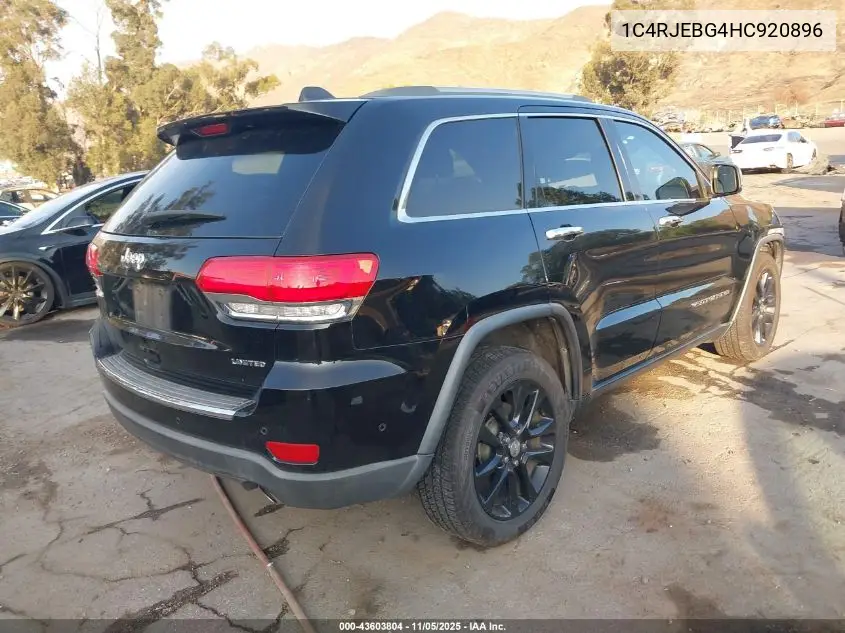 1C4RJEBG4HC920896 2017 Jeep Grand Cherokee Limited 4X2