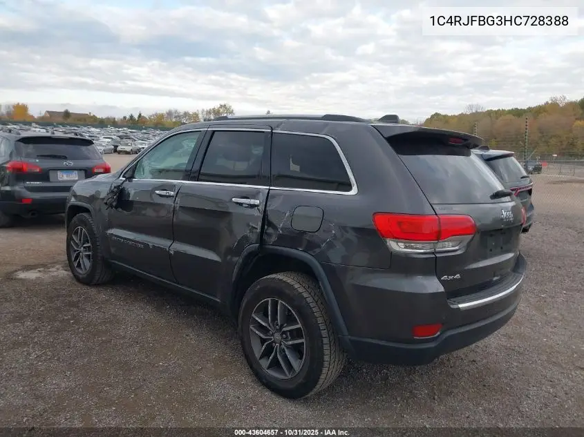 1C4RJFBG3HC728388 2017 Jeep Grand Cherokee Limited 4X4