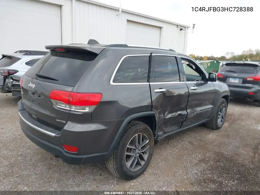 1C4RJFBG3HC728388 2017 Jeep Grand Cherokee Limited 4X4