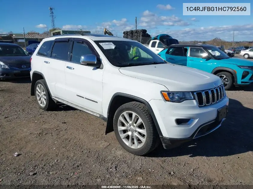 1C4RJFBG1HC792560 2017 Jeep Grand Cherokee Limited 4X4