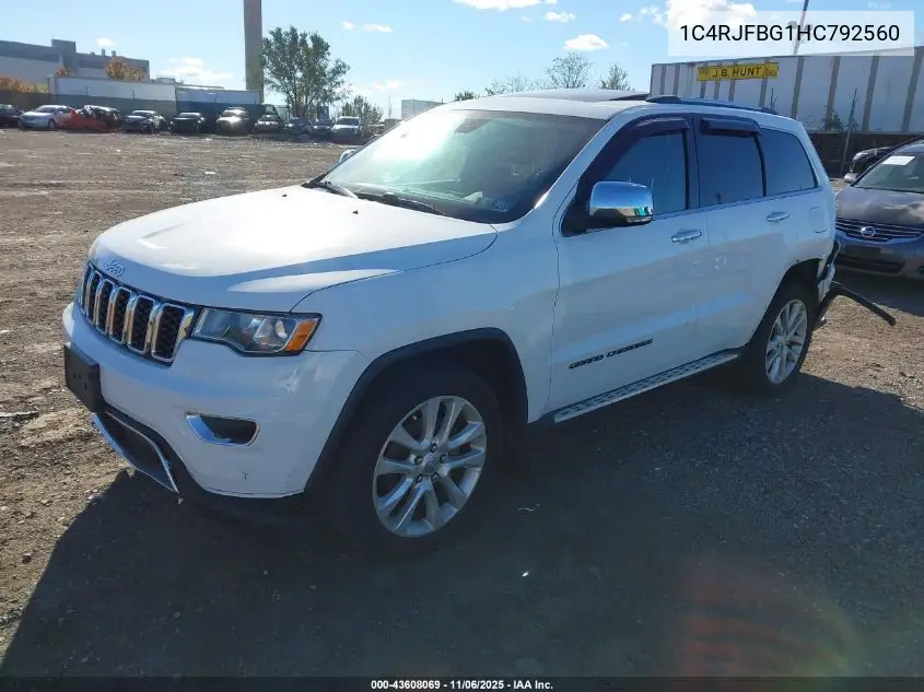 1C4RJFBG1HC792560 2017 Jeep Grand Cherokee Limited 4X4
