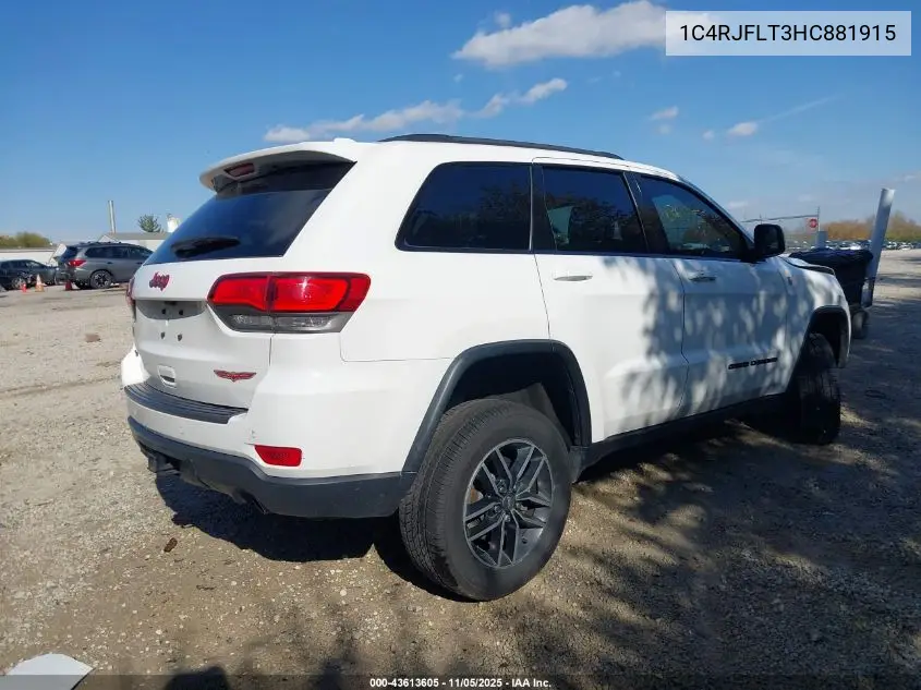 1C4RJFLT3HC881915 2017 Jeep Grand Cherokee Trailhawk 4X4