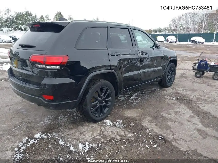 1C4RJFAG6HC753481 2017 Jeep Grand Cherokee Altitude 4X4