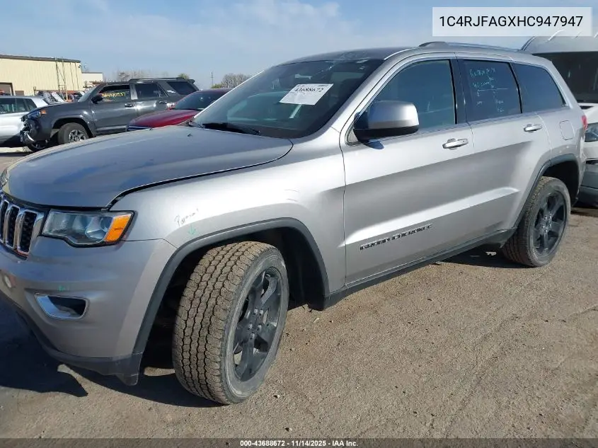 1C4RJFAGXHC947947 2017 Jeep Grand Cherokee Laredo 4X4