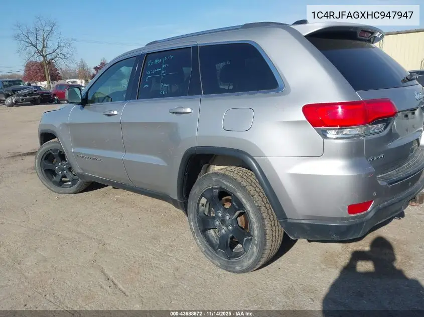 1C4RJFAGXHC947947 2017 Jeep Grand Cherokee Laredo 4X4