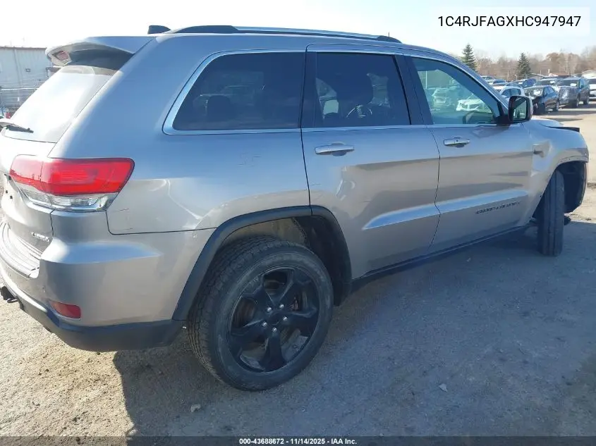 1C4RJFAGXHC947947 2017 Jeep Grand Cherokee Laredo 4X4