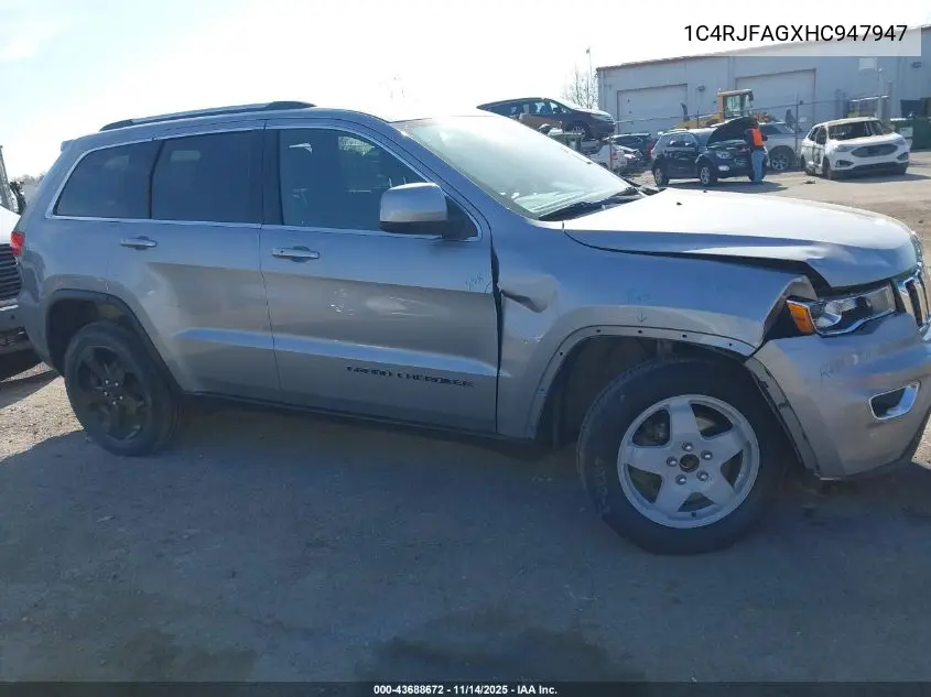 1C4RJFAGXHC947947 2017 Jeep Grand Cherokee Laredo 4X4