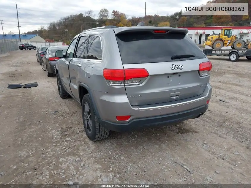 1C4RJFBG0HC808263 2017 Jeep Grand Cherokee Limited 4X4