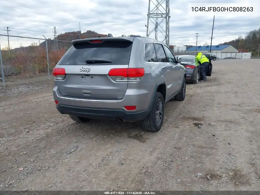 1C4RJFBG0HC808263 2017 Jeep Grand Cherokee Limited 4X4