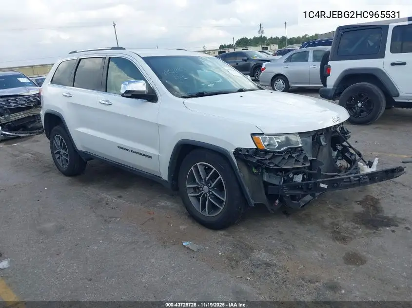 1C4RJEBG2HC965531 2017 Jeep Grand Cherokee Limited 4X2