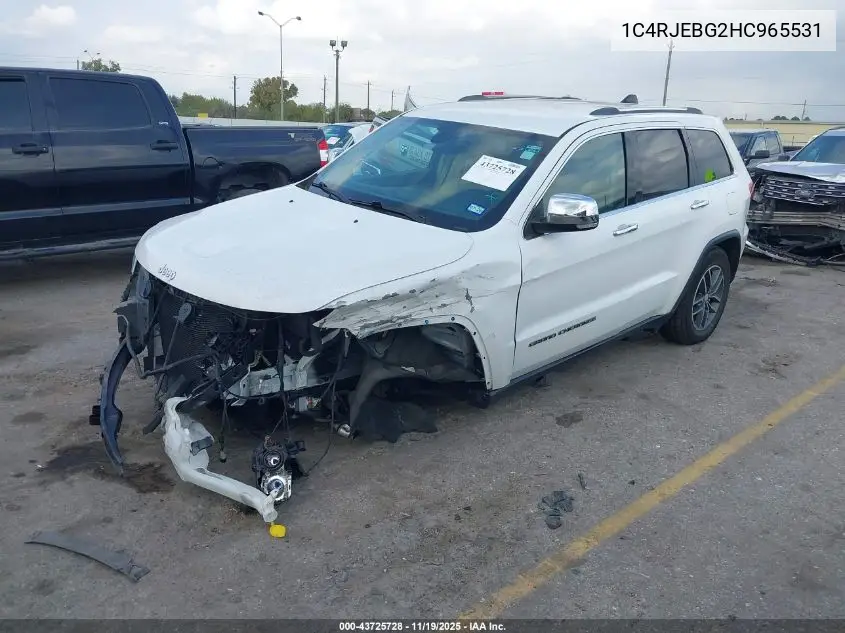 1C4RJEBG2HC965531 2017 Jeep Grand Cherokee Limited 4X2
