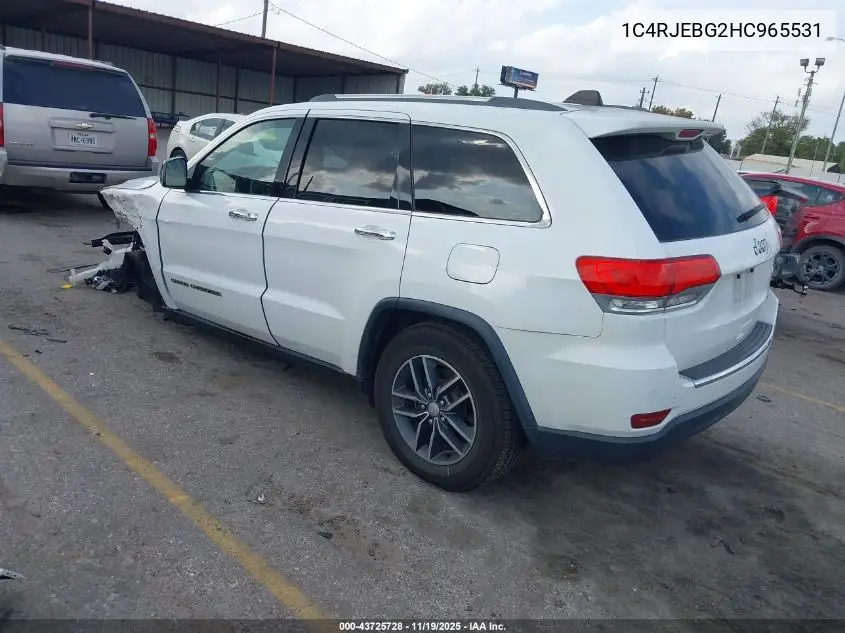 1C4RJEBG2HC965531 2017 Jeep Grand Cherokee Limited 4X2