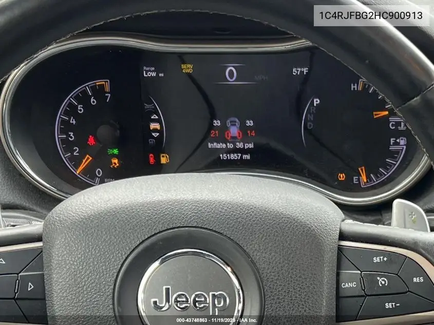 1C4RJFBG2HC900913 2017 Jeep Grand Cherokee Limited 4X4