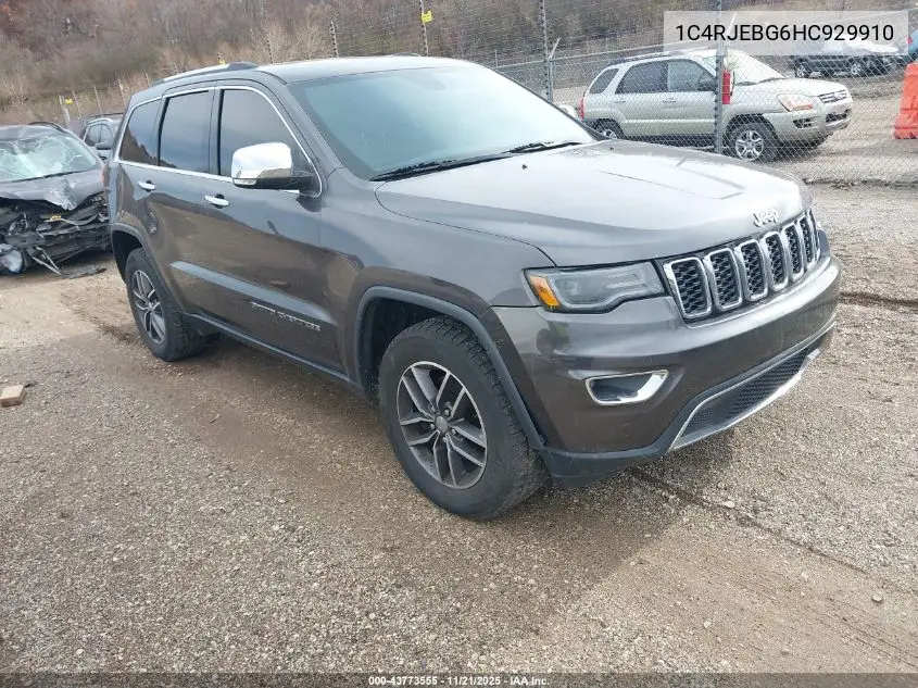 1C4RJEBG6HC929910 2017 Jeep Grand Cherokee Limited 4X2