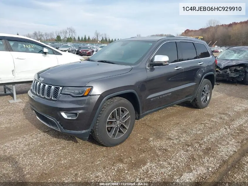 1C4RJEBG6HC929910 2017 Jeep Grand Cherokee Limited 4X2