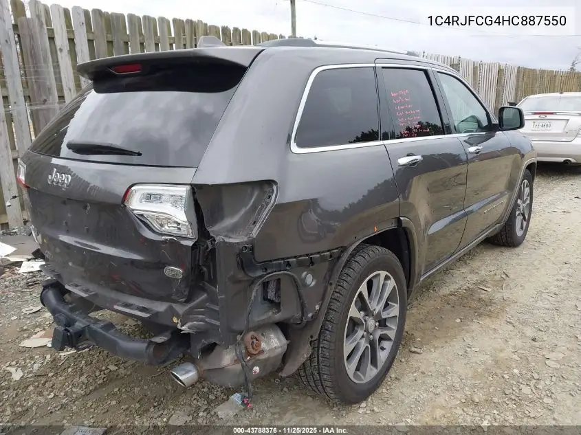 1C4RJFCG4HC887550 2017 Jeep Grand Cherokee Overland 4X4